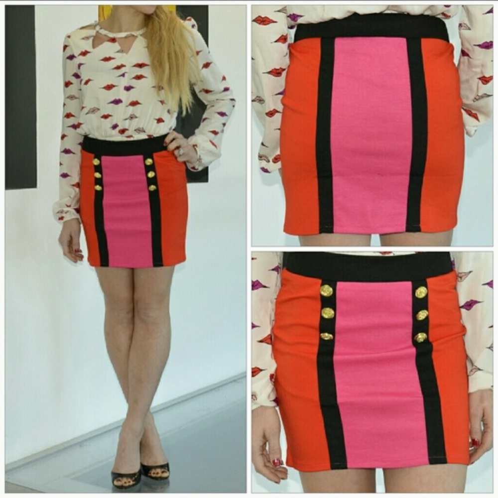 SALECOLOR BLOCK SKIRT - Picture 3 of 4